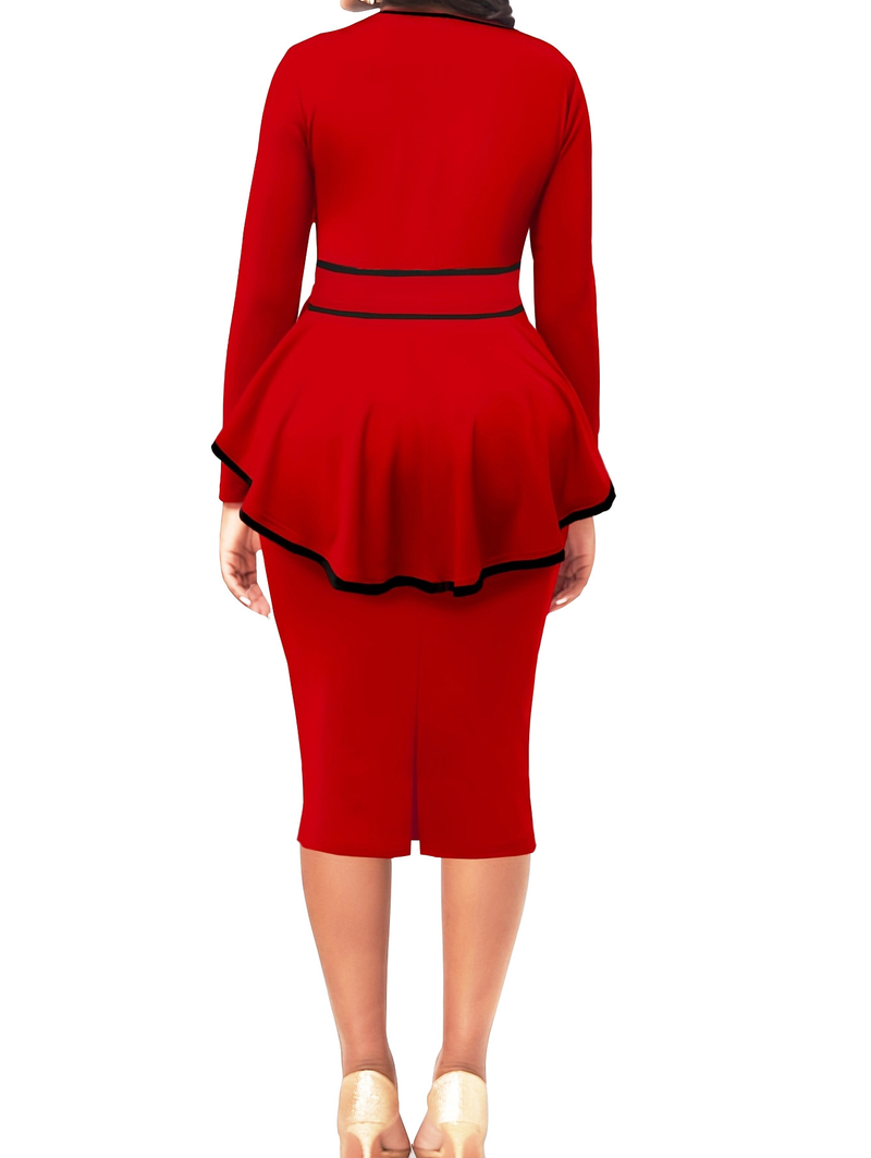 Set da donna in due pezzi con gonna irregolare, sexy ed elegante, con gonna flangiata e gonna divisa_voghion.com