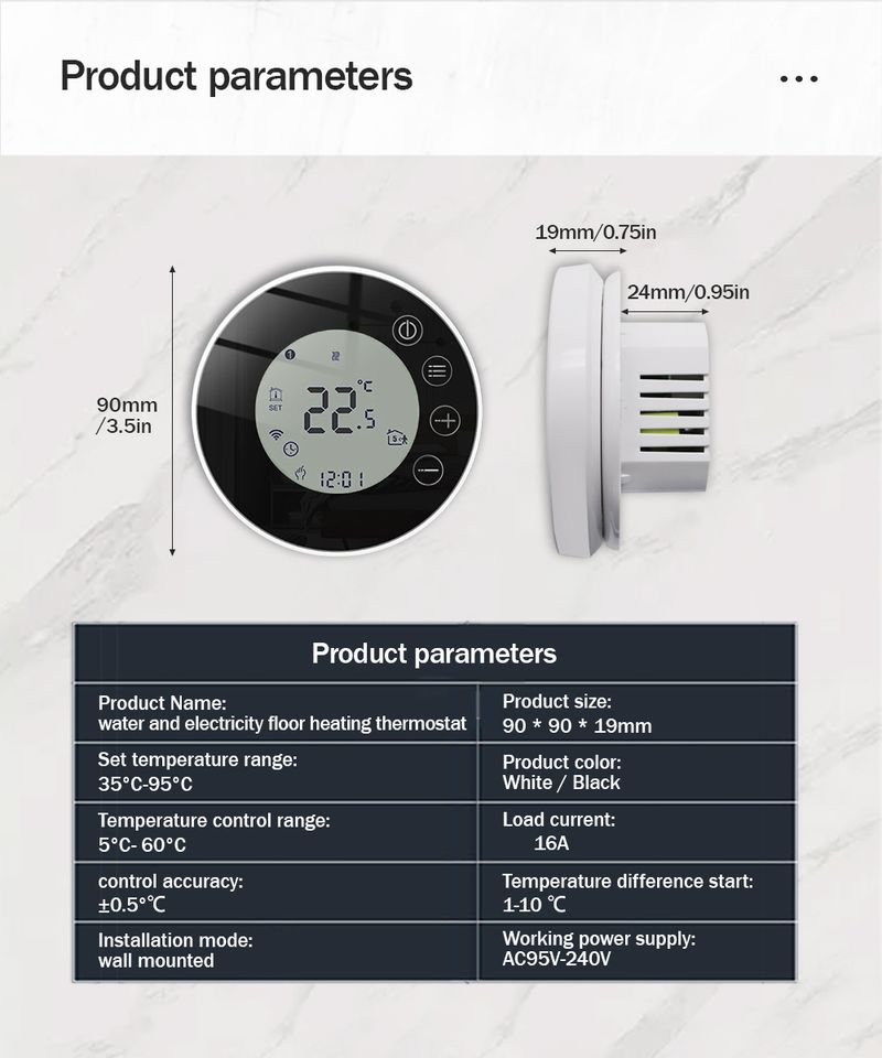 WiFi pametni termostat Regulator temperature Električni ili grijanje TRV Voda Plinski bojler Daljinski upravljač ByTuya Alexa Google_voghion.com