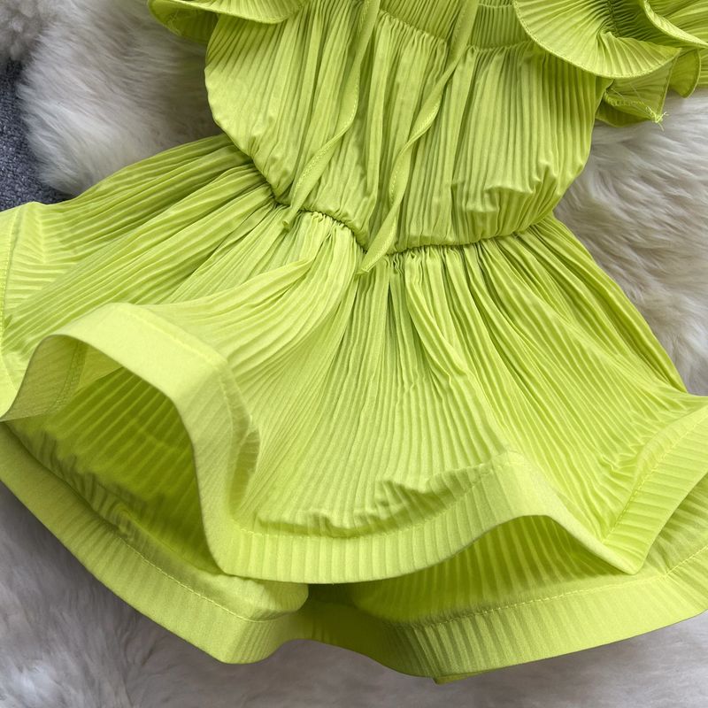 Damenbekleidung Modische und einzigartige Oberteile für Damen im Frühling und Herbst, neue Styles 1 Design-Sinn, gerüschter, plissierter Hemdtrend mit Bindegürtel in der Taille_voghion.com
