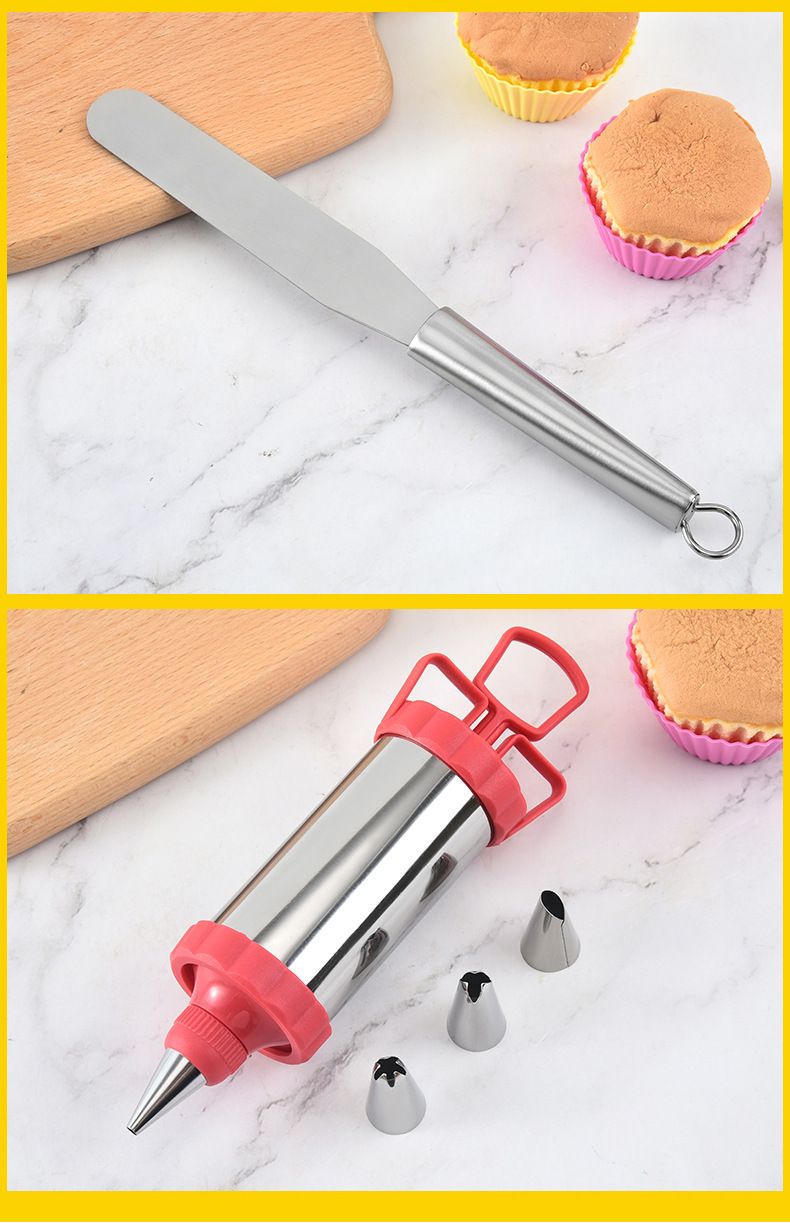 14-Piece Baking Tools Set - Non-Slip Silicone Grip Cake Decorating Kit With Stainless Steel Whisk & Piping Tips (Modern Essentials For Home Bakers)_voghion.com