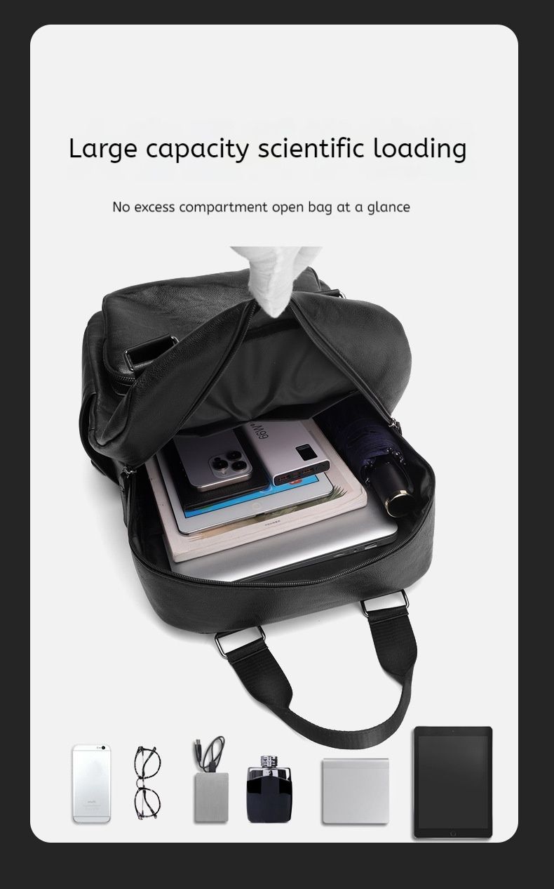 Retro Men's High-end Business Backpack, Large Capacity Trendy Outdoor Travel Bag, Commuting Computer Backpack_voghion.com