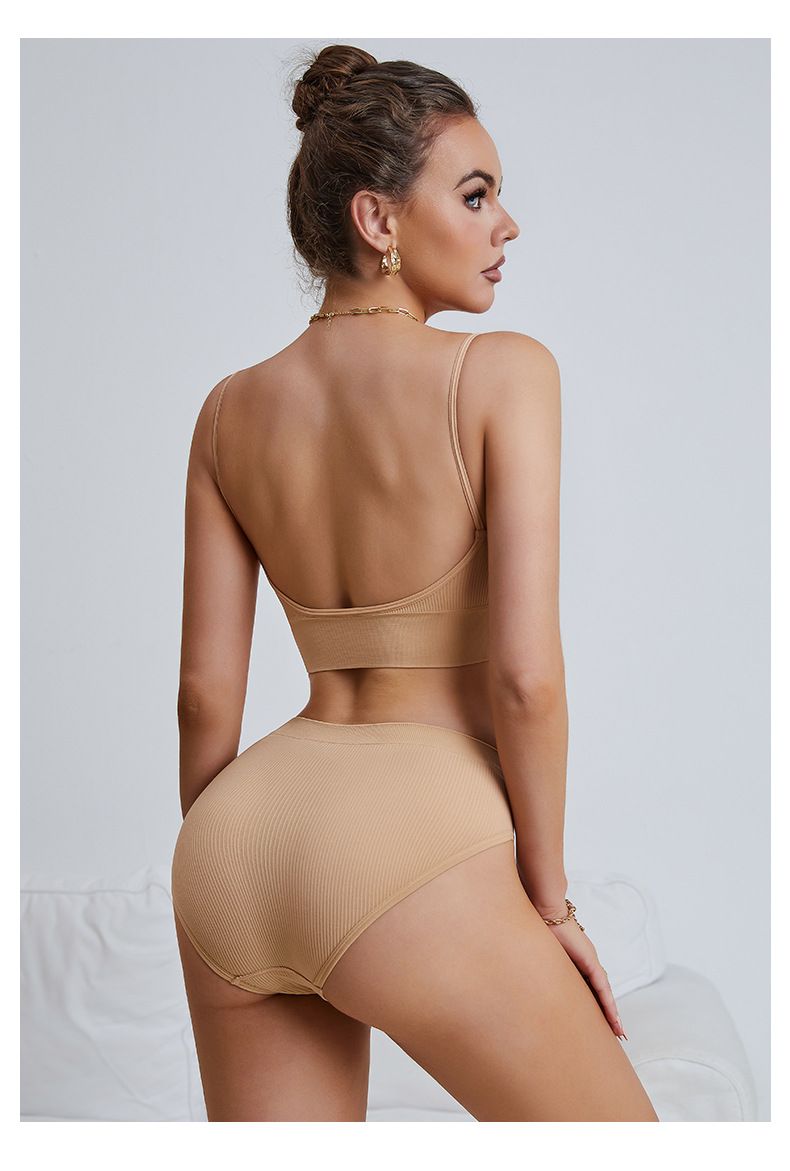 Women's Intimates Sexy Small Breasts Push Up Bottoming Beautiful Back Vest Seamless Large Size Padded Bra Set_voghion.com
