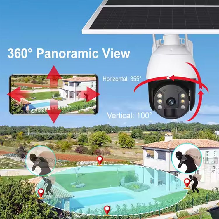 2MP/4MP Solar Security Camera With WiFi/4G, Night Vision, 24/7 Recording, IP66 Waterproof, Remote Monitoring For Outdoor Use_voghion.com