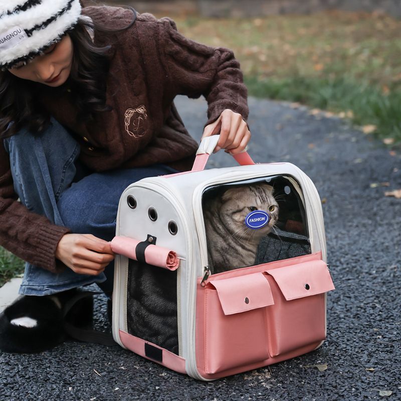 Sac à dos pour animal de compagnie, portable, double bandoulière, respirant, anti-stress, pour chat et chien, toutes saisons_voghion.com