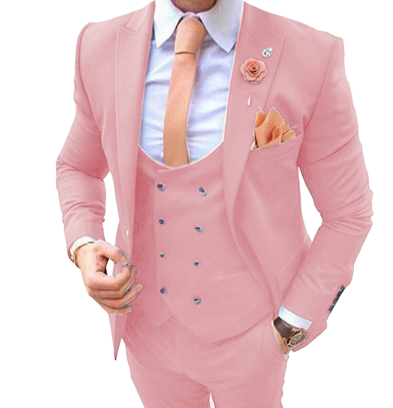 Conjunto de tres piezas ajustado para hombre, frac de novio de boda, traje de baile_voghion.com