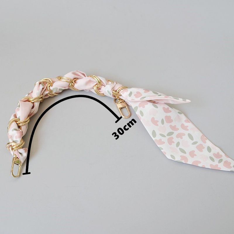 Neuer Seidenschal im Prominentenstil, vielseitig, Frühling, Sommer, Handtaschengurt, Taschenzubehör, Handheld-Telefon, kurze Kette_voghion.com