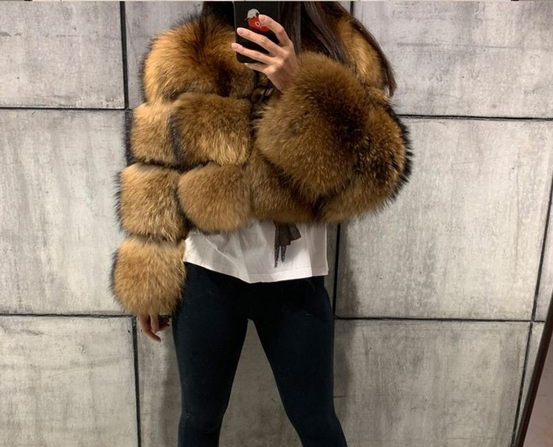 Women's Clothing best selg jackets raccoon splicing women's artificial fur ready_voghion.com