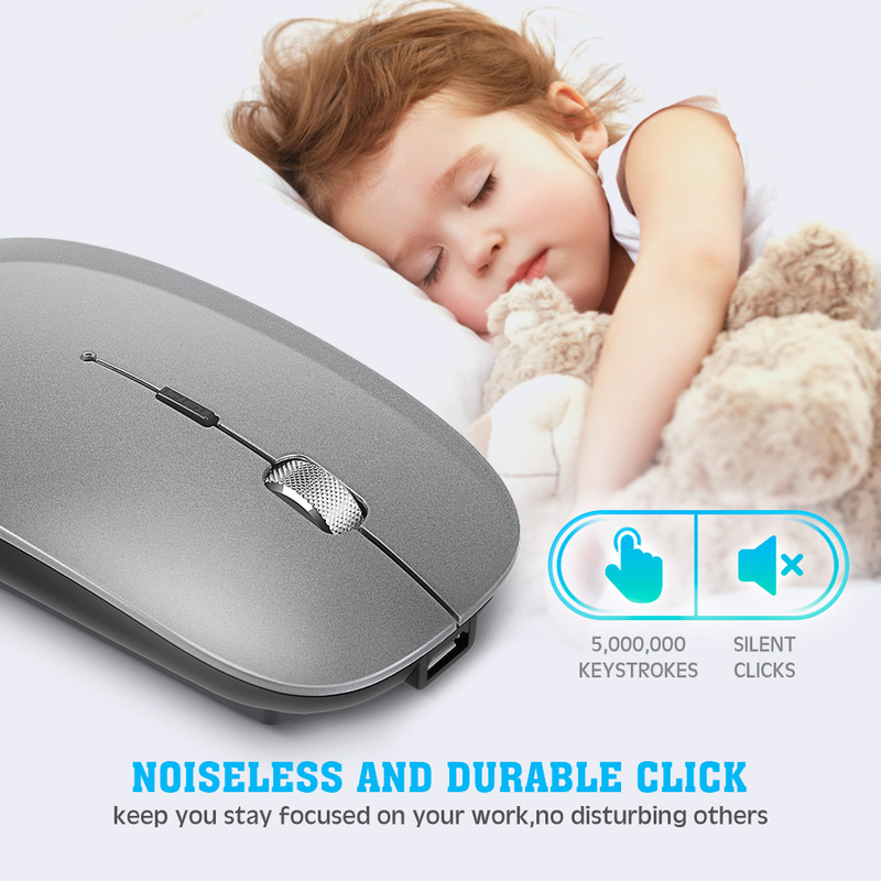 Digitex Digitex New Rechargeable Metal Roller Bluetooth Dual Mode Mouse For MacBookPro Laptop USB_voghion.com