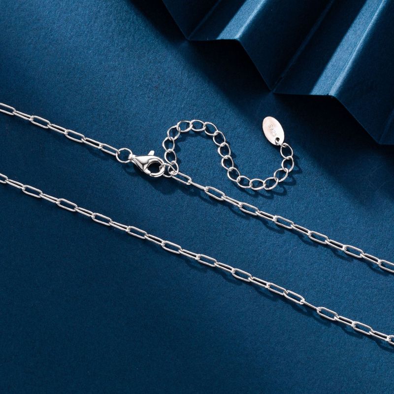 Collana da donna minimalista in argento Sterling S925 con ciondolo a croce geometrica, catena per l'eleganza quotidiana, catena per clavicola con croce a forma di fiore cubico_voghion.com