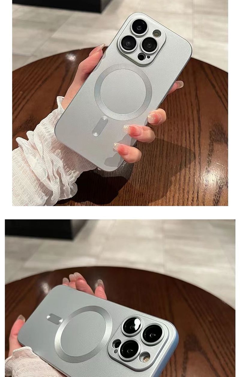 Mag Safe Matte Phone Cases For IPhone 11 13 12 14 15 Pro Max Plus Luxury Magnetic Shockproof Case Camera Lens Protector Cover_voghion.com