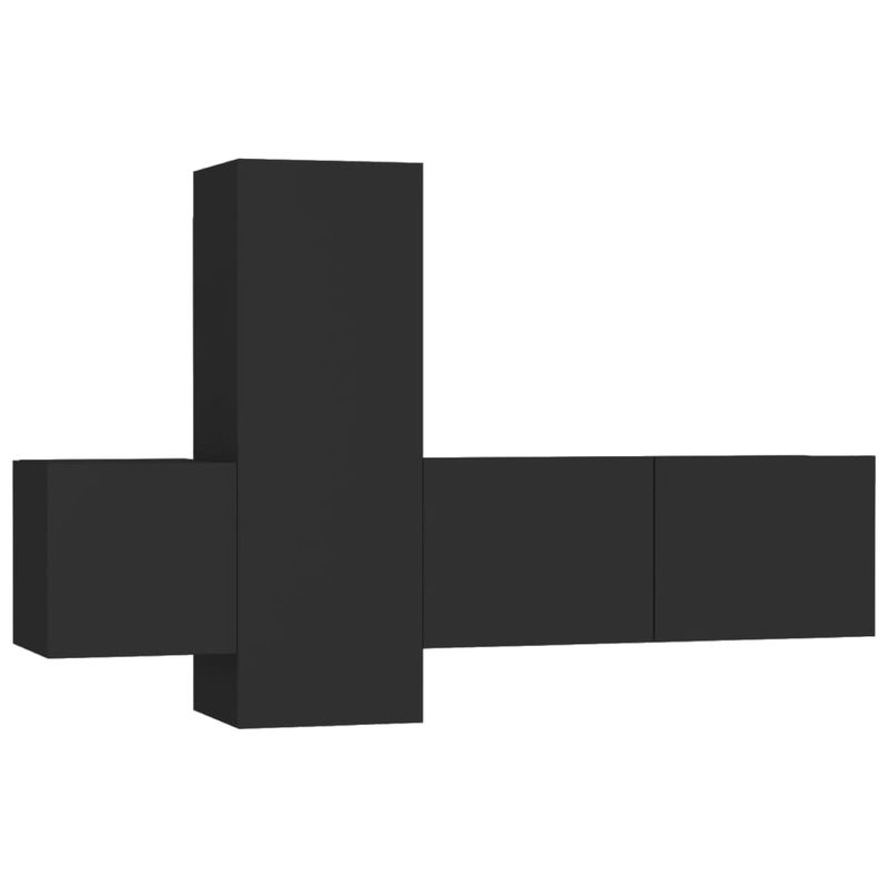 3-tlg. TV-Schrank-Set Schwarz Holzwerkstoff_voghion.com