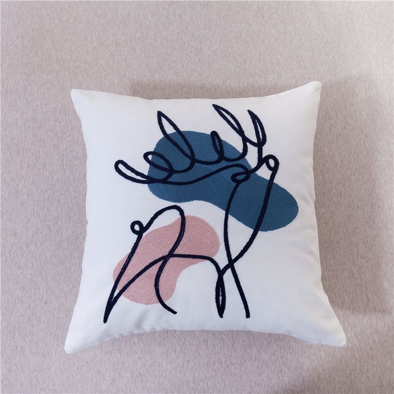 Minimalistisches abstraktes Gesichtskissen – Modernes Dekokissen für Sofa/Büro (inkl. Einsatz 18x18 Zoll, weiches Polyester, zeitgenössische Heimdekoration)_voghion.com