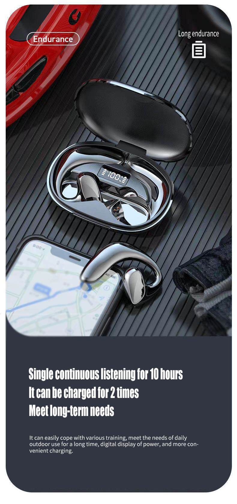 Bezprzewodowy zestaw słuchawkowy Bluetooth S900 z klipsem do ucha i redukcją szumów. Wysokiej mocy zestaw słuchawkowy do gier bez opóźnień._voghion.com