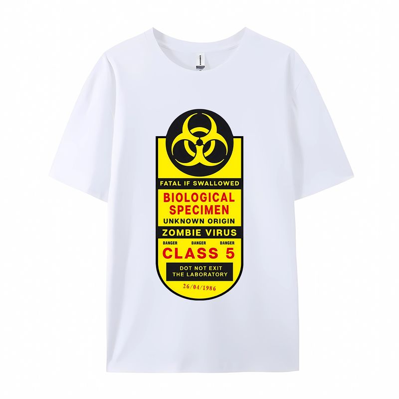 Vêtements pour hommes pollution, radiation nucléaire, eaux usées nucléaires, essais nucléaires, design créatif, col rond imprimé, t-shirt décontracté à manches courtes_voghion.com