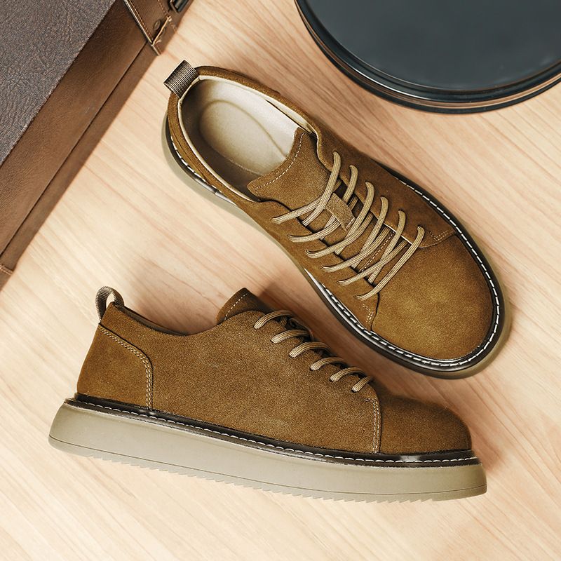 Uomo 2025 Nuova Primavera e Autunno Eaon Britannico Spesso Oled Board Uomo Pelle Vera Traspirante Basso Casual_voghion.com