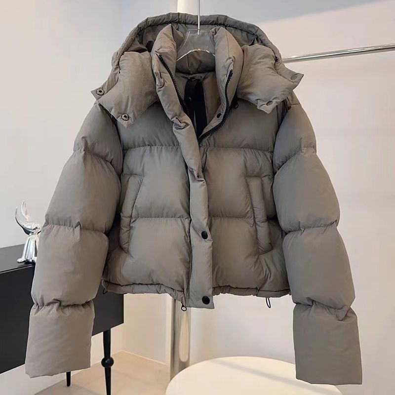 Korean Version Puff Lulu Down Women's Short Style New Thickened Hoodie Fashion Warm Bread Jacket Winter_voghion.com