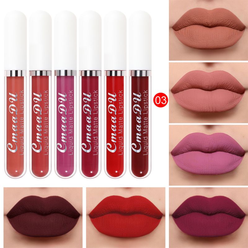 Lápiz labial líquido mate antiadherente, resistente al agua, brillo labial de larga duración, brillo labial aterciopelado de alta pigmentación, cosméticos de belleza, regalo de maquillaje para niñas_voghion.com