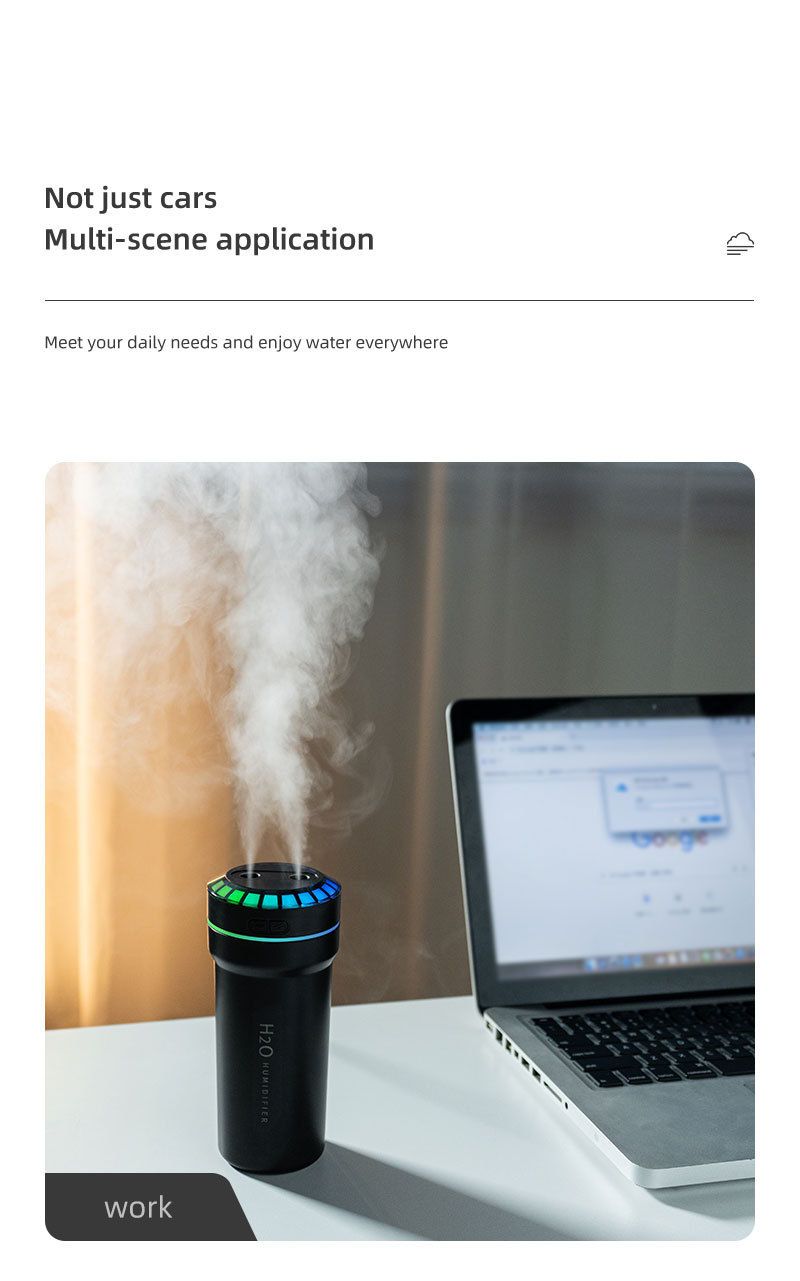 produto quente carro umidificador RGB som captador voz ritmo controlado atmosfera luz colorido aromaterapia spray atomizador_voghion.com