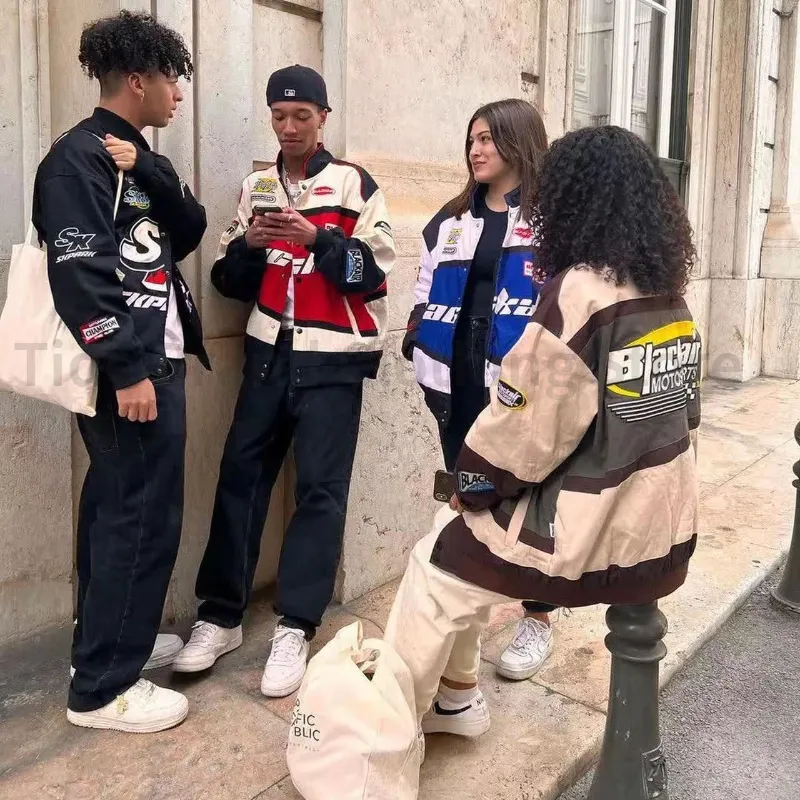 Herrenjacken Explosionen Y2K American Street Hip-Hop Racing Baseball Uniform Bestickte Jacke Punk Gothic Lose für_voghion.com