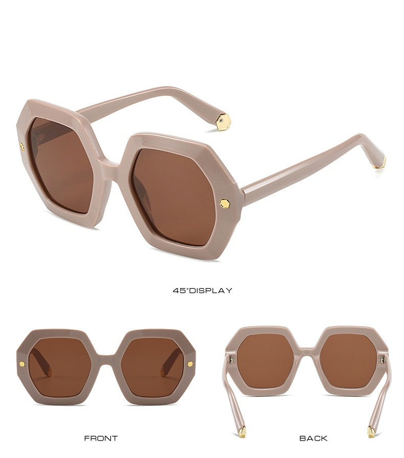 KAMMPT Oversized Men Sungl Fashion Hexagon Frame Gradient Shades Eyewear Women 2023 Trendy Ins Popular Brand Sun_voghion.com