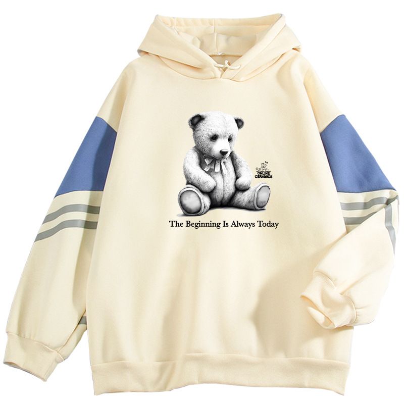 Color Block High-End The Beginning Is Always Today Cool Internet Celebrity Long Sleeve Sweatshirt_voghion.com