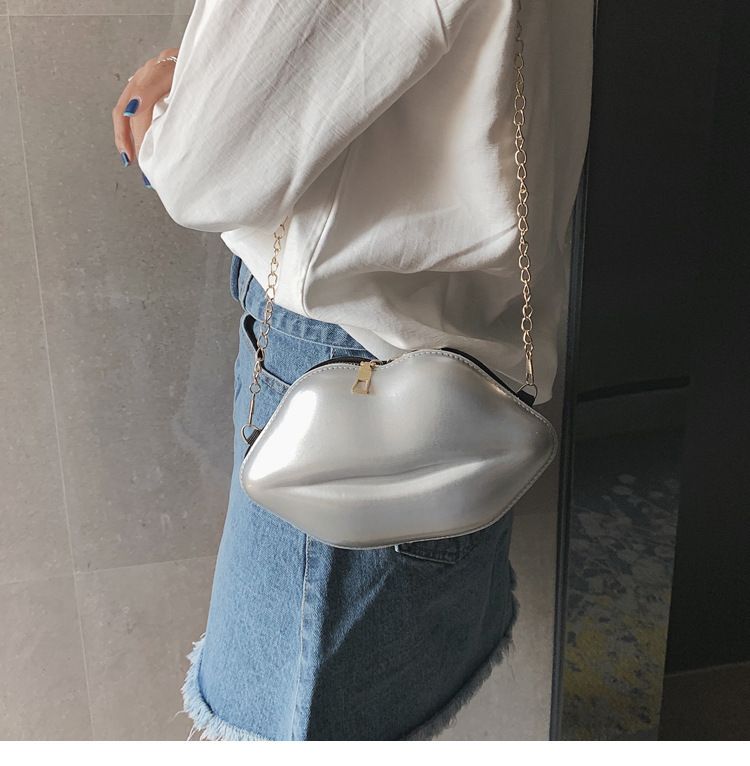 2021 Sommer neue Lippen Mini Make-up kleine Tasche Mode Candy Schulter Umhängetasche Kette Tasche Damentasche_voghion.com