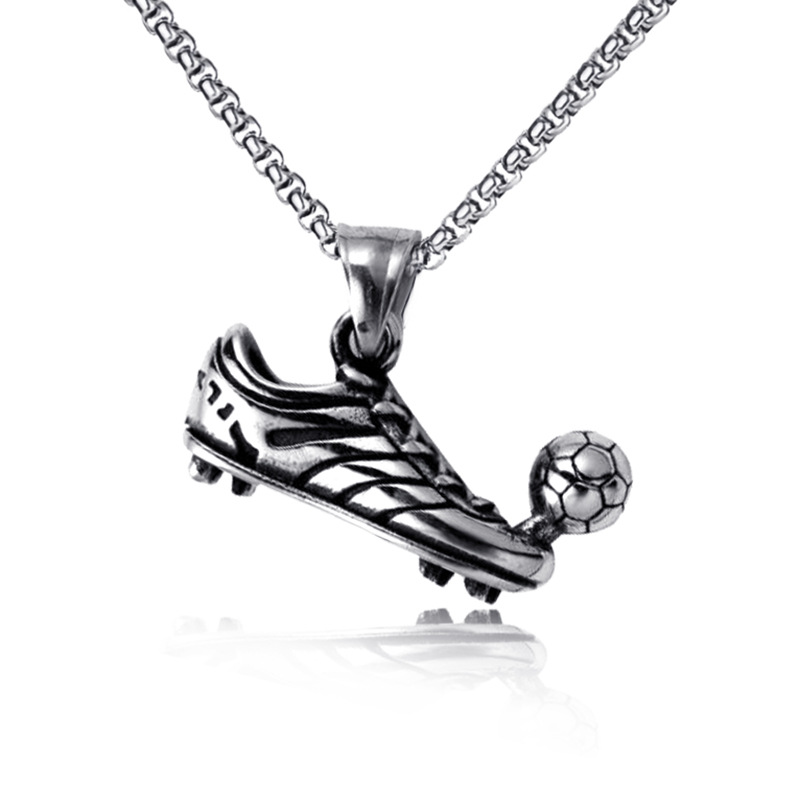 Men Hip hop Football Shoes Soccer Pendant Necklaces fashion Stainless Steel male charm pendants necklace HipHop jewelry gifts_voghion.com