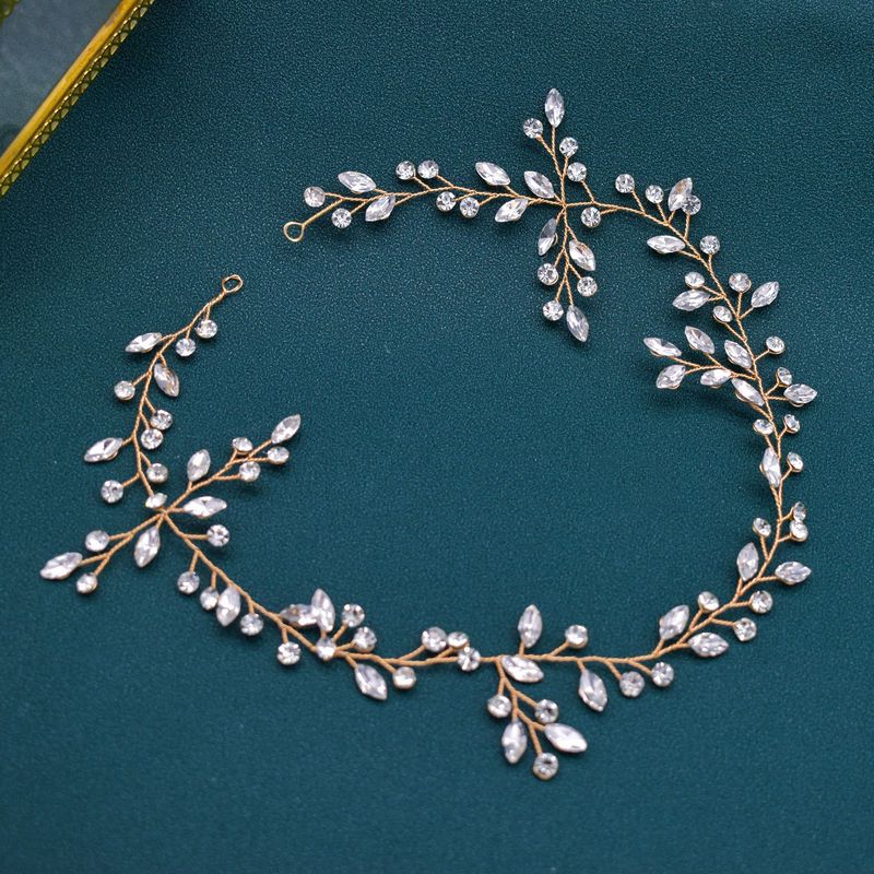 Drahokamenový pásek do vlasů Ručně kroucená ohebná čelenka Čelenka Diamantové doplňky na svatební párty_voghion.com