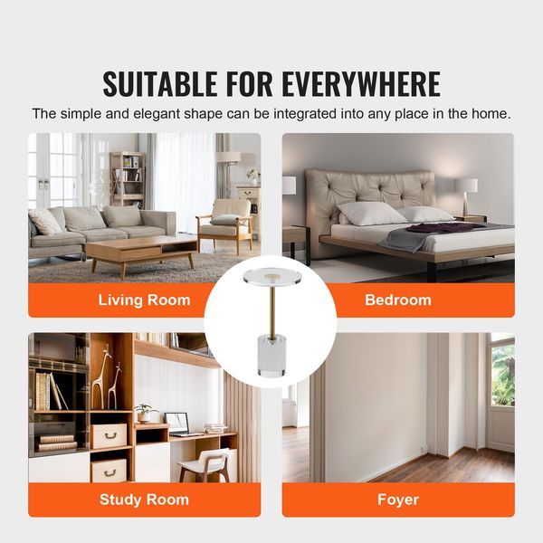 VEVOR Clear Acrylic End Table, Acrylic Side Table With A Solid Base, 11.9 X 11.9 Inch Round Tabletop, 21.4 Inch High, For Coffee, Drink, Food, Snack_voghion.com