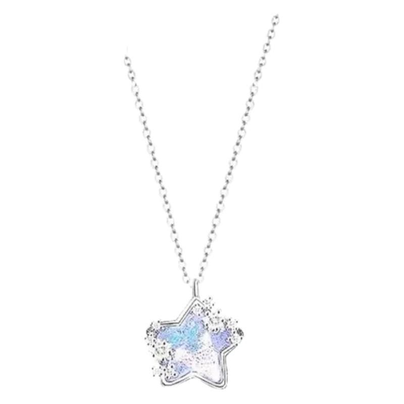Super Shiny Lucky For Women 2024 New Trendy Niche Design Sweet Dreamy Star Color-Changing Starry Sky Necklace_voghion.com
