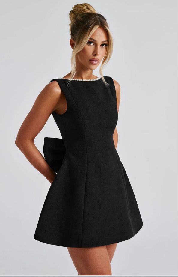 Abbigliamento da donna, gonna corta aderente con fiocco di perle, abito da ragazza hot, linea A_voghion.com