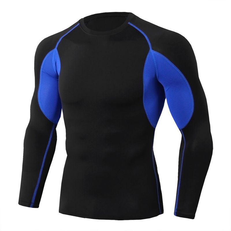 Erkek Vücut Geliştirme Spor Tişörtü Hızlı Kuru Koşu Tişörtü Uzun Kollu Sıkıştırma Üst Spor Tişörtü Erkek Fitness Sıkı Rashgard_voghion.com