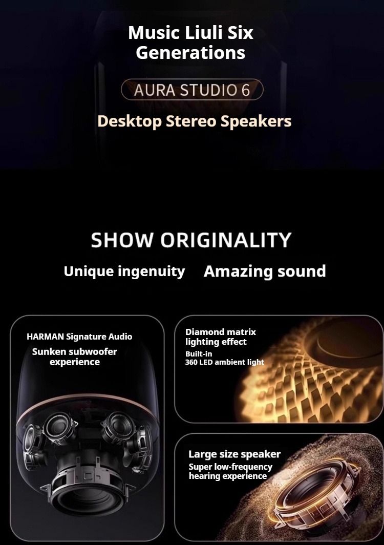 High Power Bass Sound Box 9D Surround Sound Column Harman-4th Full Screen Transparent Caixa De Som Bluetooth-Speaker TWS/TF_voghion.com