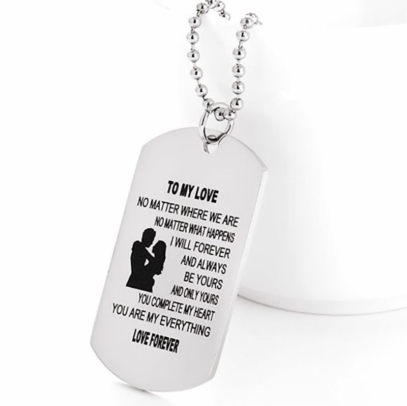 Militärische Halskette, Hundemarke DIY gravierte personalisierte Halskette_voghion.com