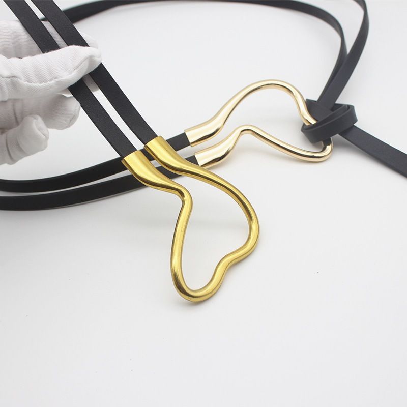 Sort slank taljekæde - Antik guld hestespændebælte til kvinder | Elegant kjolebælte og jeansrem (1,6 cm bredde, justerbar)_voghion.com