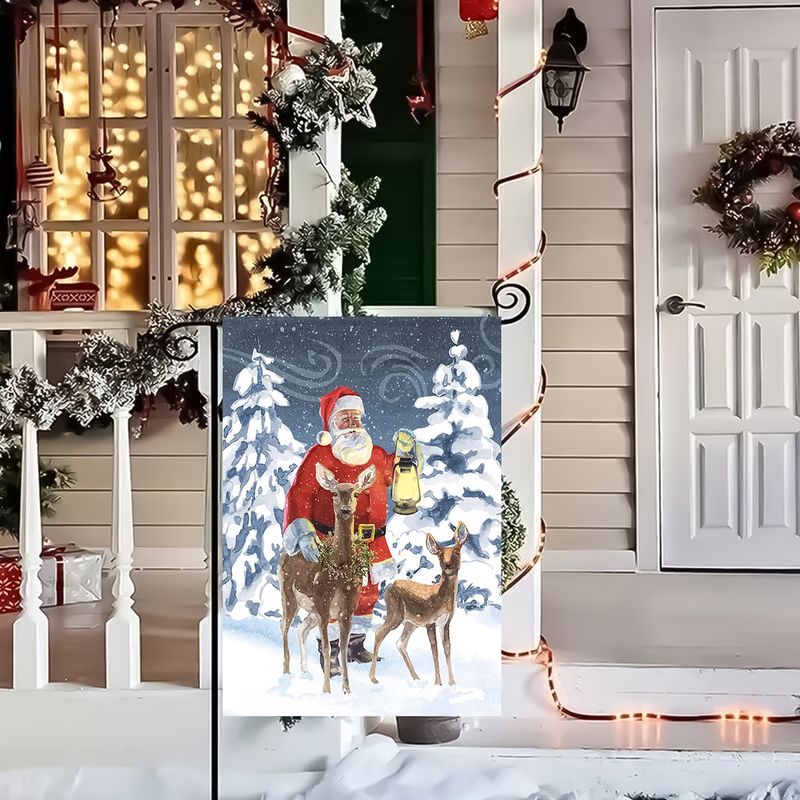 Cross-border special for Christmas series truck reindeer Christmas Snowman double-sided printing garden decoration garden flag flag_voghion.com