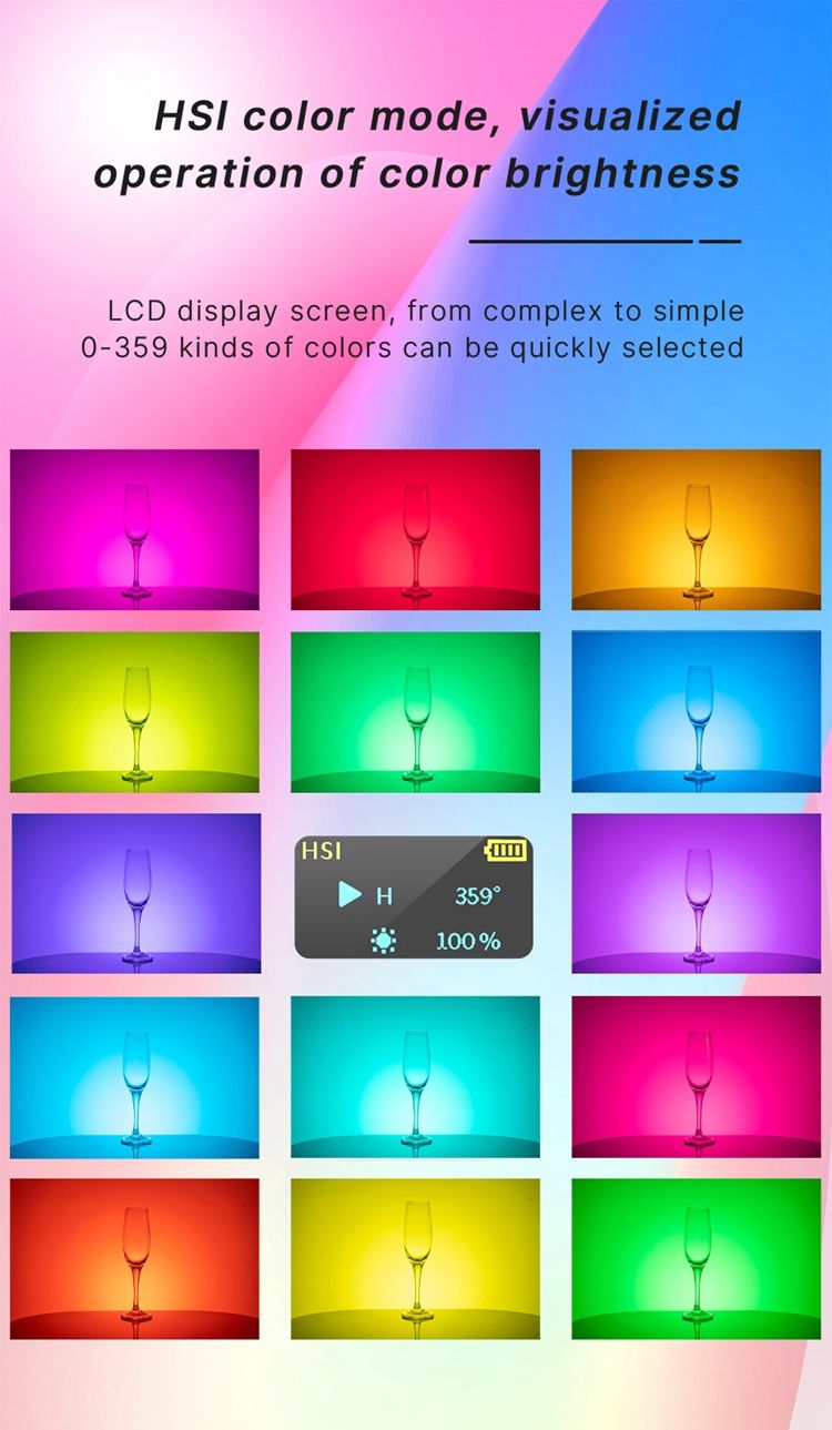 Ulanzi VL120 Full Color RGB Video 2500K-9000K LED Photography Lighting Dimmable Camera Light Live Videography Fill Lamp_voghion.com