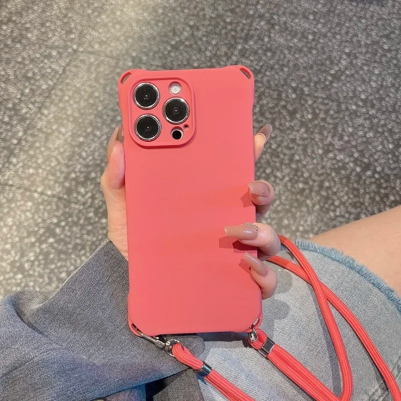 Liquid Silicone Crossbody Necklace Lanyard Cord Strap Phone Case For iPhone 13 11 12 14 15 Pro Max XXS XR 8 Plus Soft_voghion.com