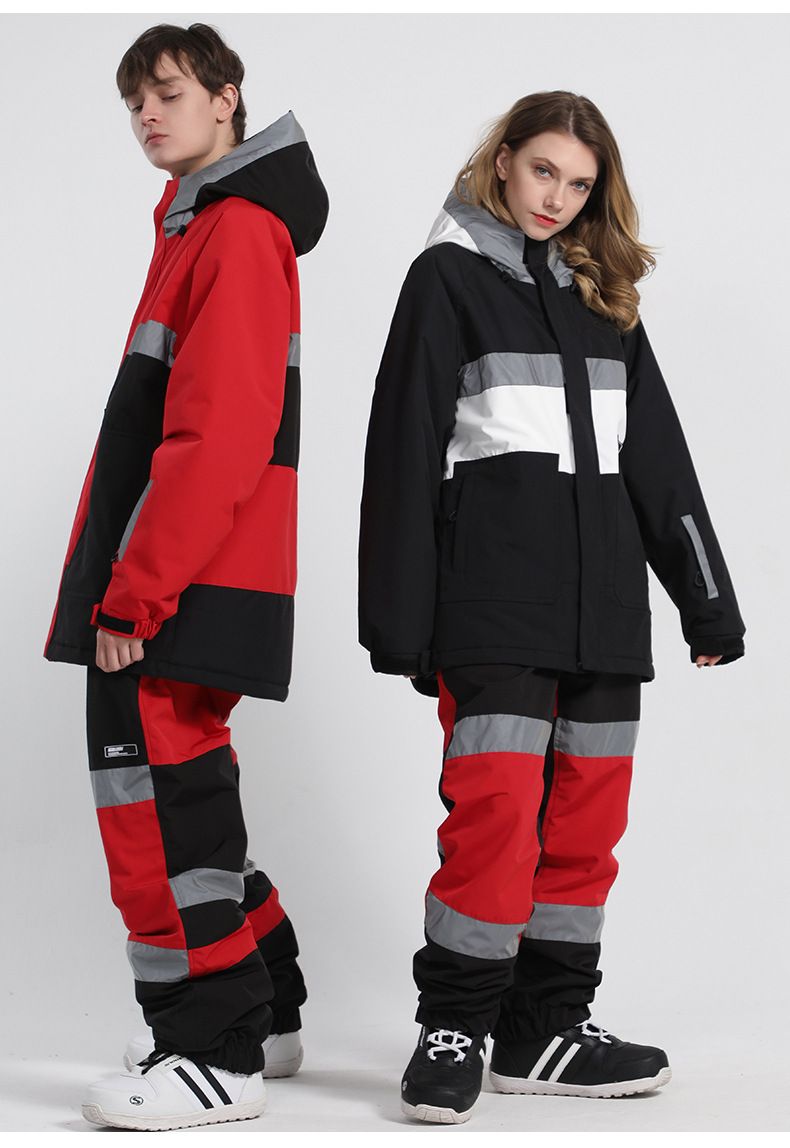 Nuova giacca da donna calda con clip in cotone impermeabile doppia tavola attrezzatura riflettente tuta da neve uomo_voghion.com