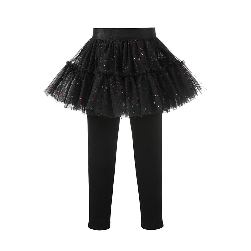 Vestiti per bambini Culotte finte due ragazze più pantaloni spessi in pile gonna a rete per bambini gonna tutù leggings per ragazze_voghion.com