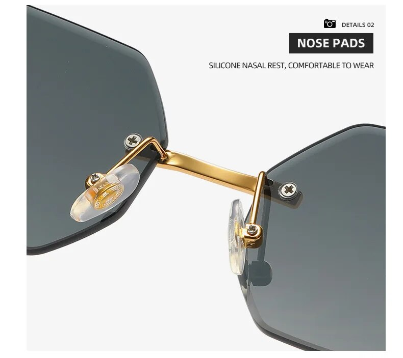 Mode Hexagon Ramlösa Solglasögon Fyrkantiga Dam Retro Herr Solglasögon Märkesdesigner Glasögon UV400 Skuggor Oculos Kvinnliga Gafas_voghion.com