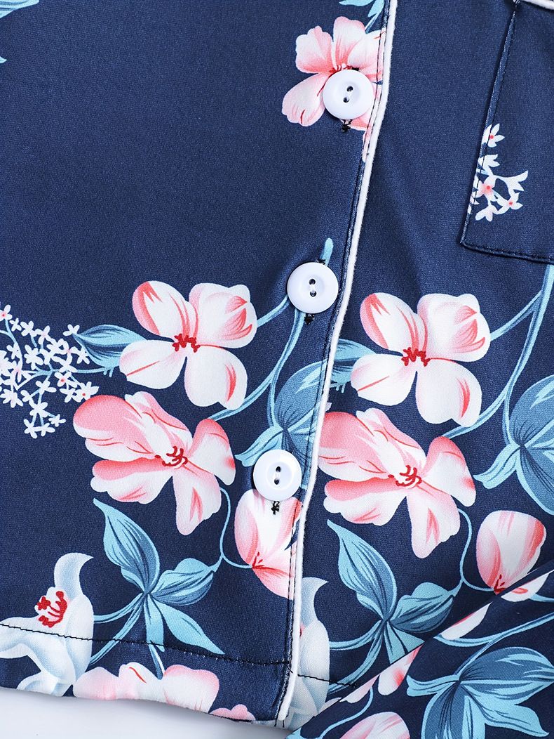 Otoño e invierno, ropa grande para el hogar para bebé, cárdigan Floral de seda de leche, pantalones de manga larga, conjunto de pijamas para niños, otoño_voghion.com