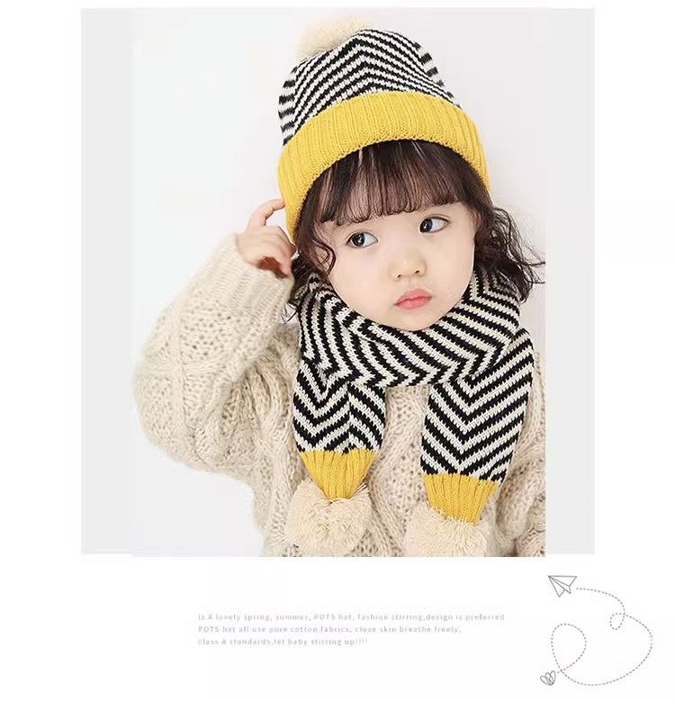 Kids'scarf, hat & glove sets Baby hat scarf two-piece winter ear protection baby knit suit for autumn and winter warmth_voghion.com