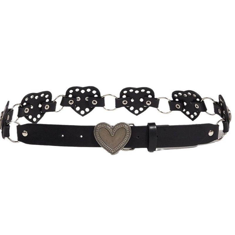 American Western style Love Spicy Girl with Rivet Y2K Design Sense Instagram Collar Antique Style Belt_voghion.com