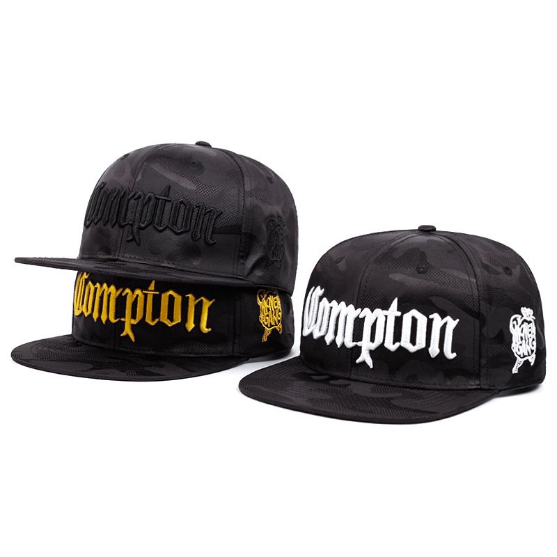 Flache Krempe mit Street-Stickerei für Herren und Damen von COMPTON, Hip-Hop-Mützen und Baseball-Caps_voghion.com