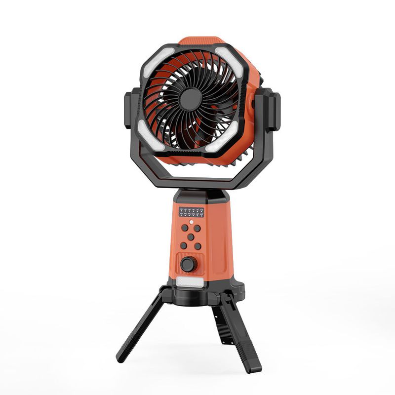 Nuovo ventilatore da campeggio portatile con treppiede, grande capacità, regolazione continua della velocità, ricarica retrattile_voghion.com