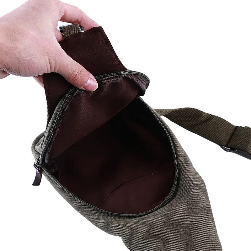 2023 Brand New Men Vintage Canvas Leather Satchel Sling Chest Pack Multifunctional Outdoor Small Shoulder Bag_voghion.com