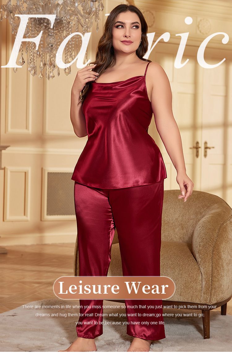 Abito sottoveste in seta da donna, sexy, tinta unita, con spalline, camicia da notte lunga, taglie forti_voghion.com