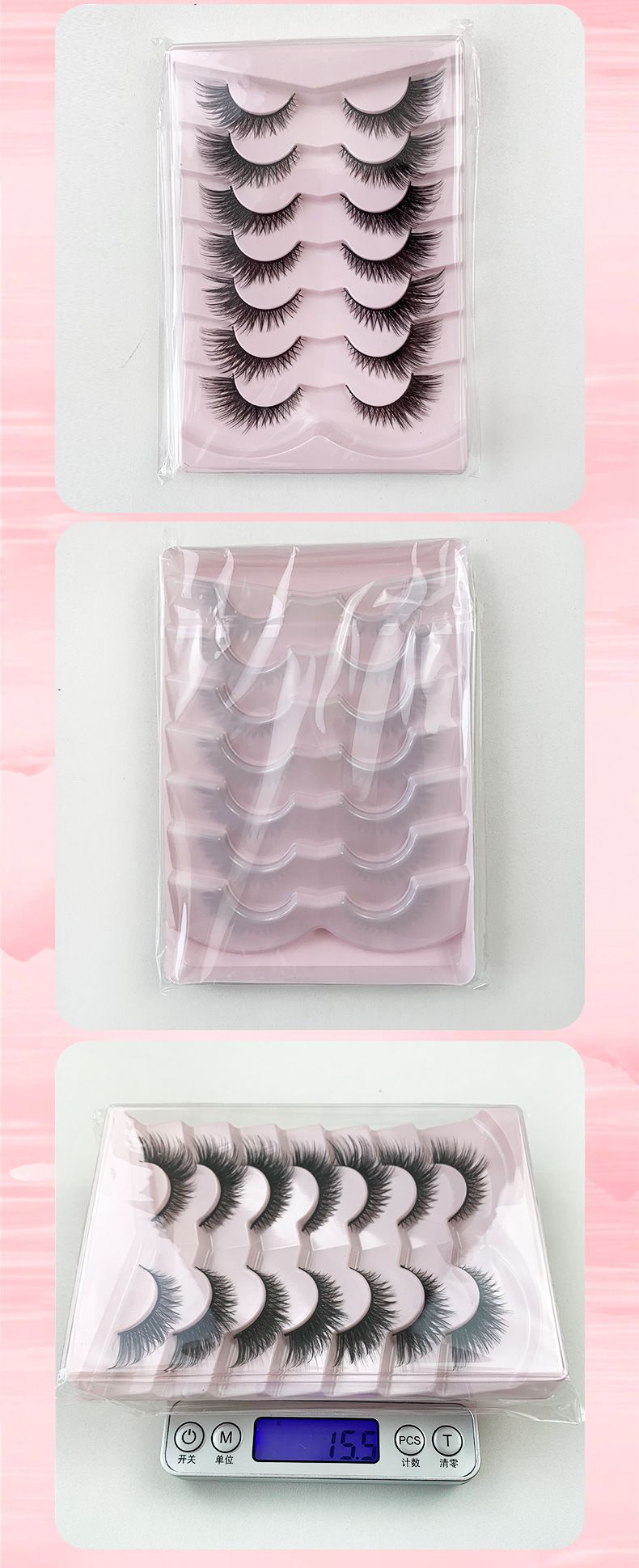 Skew fly fox false eyelashes 7 pairs of eye tail lengthened eyelashes in one piece_voghion.com