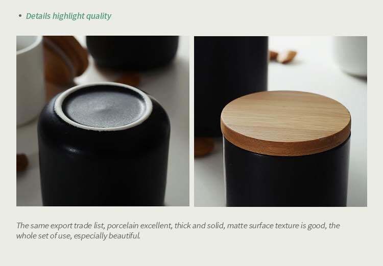 Nordic Kitchen Ceramic Sealed For Coffee Beans Tea Five Grains Seasoning Storage Jar With Lid_voghion.com